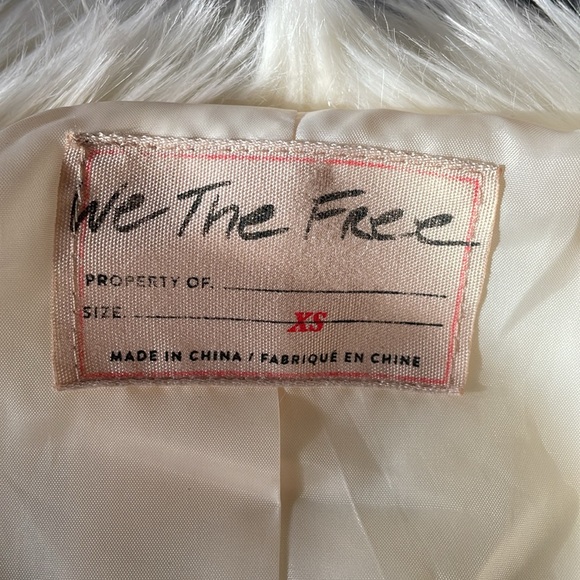 Free People All Night Faux Fur Jacket - Size XS - Sugar Swizzle - Picture 4 of 5